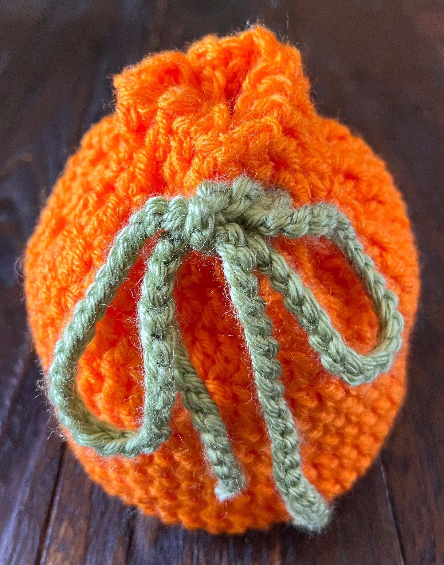 Orange Motif Drawstring Pouch