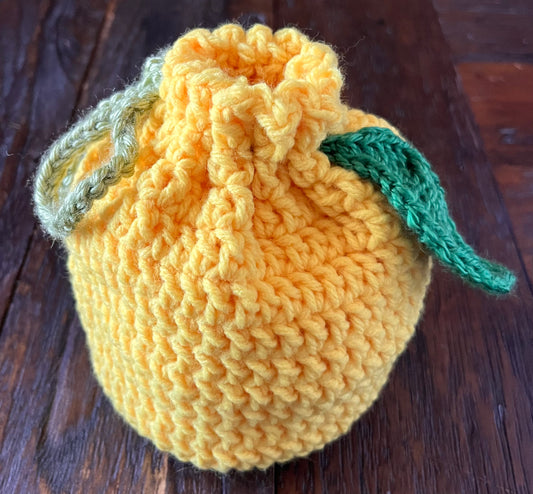 Lemon Motif Drawstring Pouch