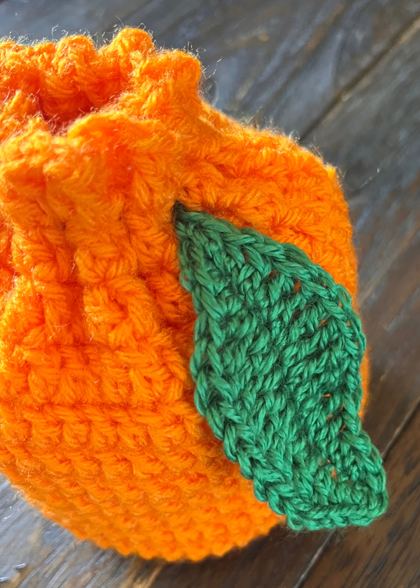 Orange Motif Drawstring Pouch
