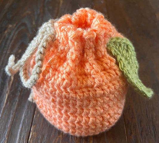 Peach Motif Drawstring Pouch